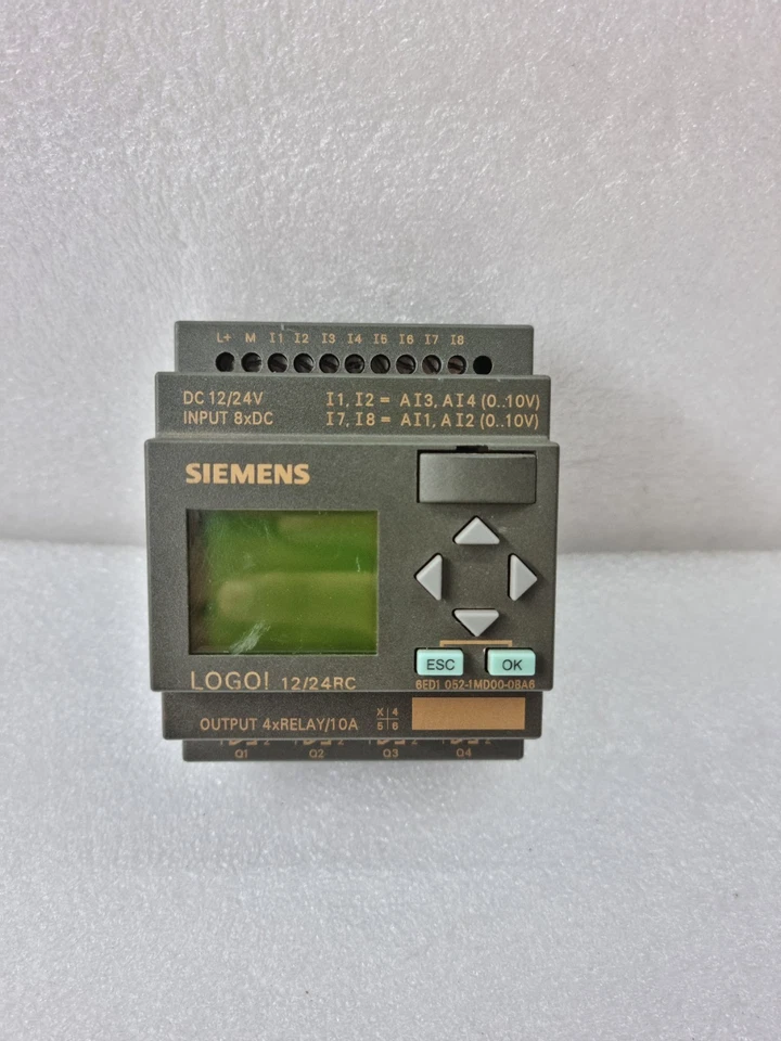 USED WORKING SIEMENS LOGO 6ED1052-1MD00-0BA6 12/24RC 12/24VDC
